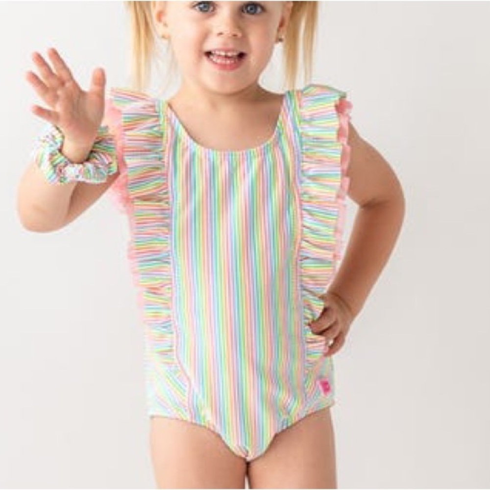 RUFFLE BUTTS - Seersucker Waterfall One Piece